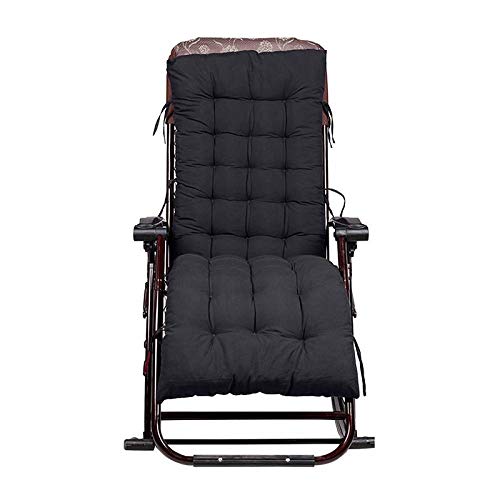 Hodiso Lounge Chair Cushion, Outdoor Chaise Lounge Cushion, Garden Sun Lounger Recliner Indoor Sofa Cushion (Black)