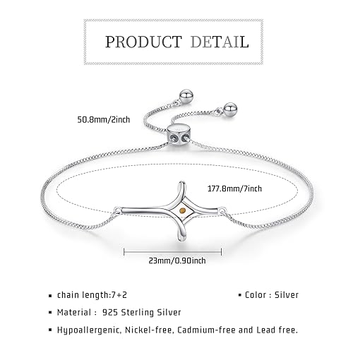 TwoAnts Mustard Seed Cross Bracelet 925 Sterling Silver Faith Bracelet Mustard Seed Jewelry Christmas Gift for Women2