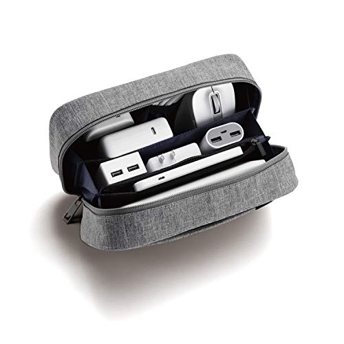 ???? Elecom BMA-GP14GY Gadget Pouch, Large Capacity, Storage Type, Gadget Case, Organizer Pouch, Gray