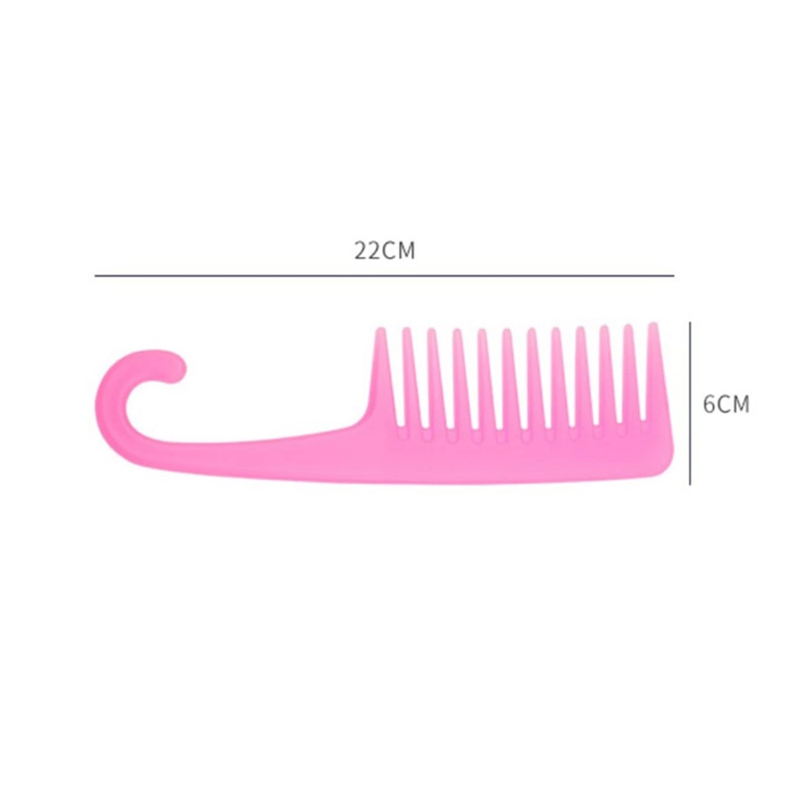 DieffematicSZ Grzebień Wide Tooth Comb Big Curl Hair Comb PP Plastic Curved Hook Big Tooth Comb