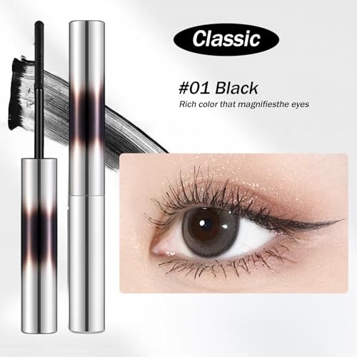 Bisienya 3PCS Doll Mascara,3D Curling Eyelash Iron Brush Mascara,Natural Thickening Lengthening Bristleless Waterproof Mascara,Non-Clumping,Smudge Proof,Flake Proof, Long Lasting (Black) - Image 3