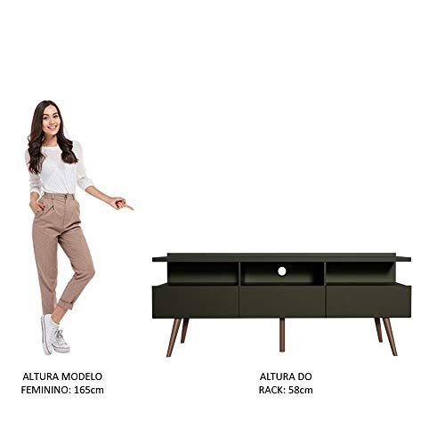 Rack para Tv até 65 Polegadas Madesa Londres com Pés Retro - Preto
