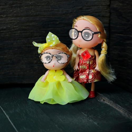 IMIKEYA 6 Pairs Doll Glasses for 18 Inch Dolls Accessories - Plastic Mini Eyeglasses with Clear Lenses for DIY Crafts, Dress Up and Playtime Fun