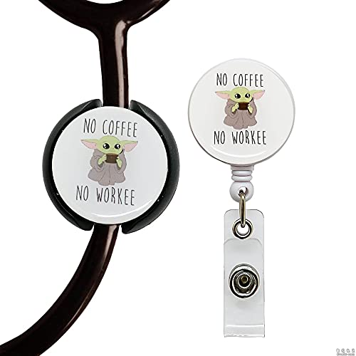 ROFLYER Stethoscope Tag,Steth ID Tag,Nurse Doctor Stethoscope ID Tag and Retractable Badge Reels Set, Stethoscope Charms Accessories and Badge Holder,Set of 2