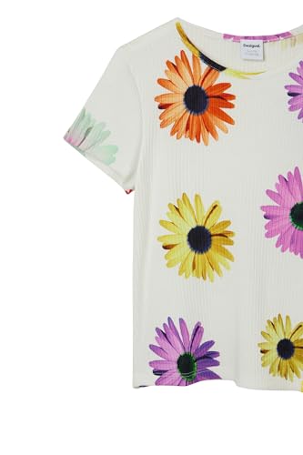 Image of Desigual Little Girl's Ribbed Daisy T-Shirt