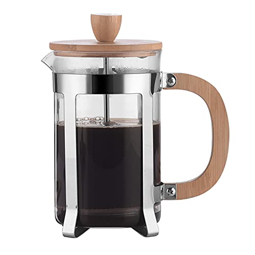 liampo Small French Press Coffee Maker 304 Stainless Steel Coffee Maker Durable Easy Clean Heat Resistant Borosilicate Glass 350Ml