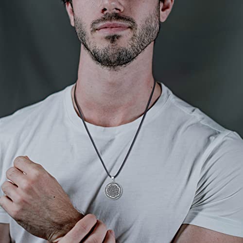 Vito 925 Sterling Silver Seal Of Seven Archangels Necklace For Men, St Michael Pendant, Medallion Spiritual Protection Amulet Healing Talisman Jewelry For Women Boys Husband, 24 Inch #TOP5