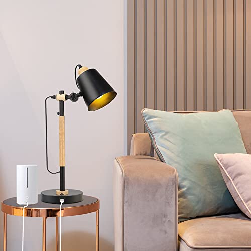 Bodkar Wooden Table Lamp With Usb Charging Port, Desk Light Handmade Bedside Lamp For Bedroom, Dorm, Office #TOP4