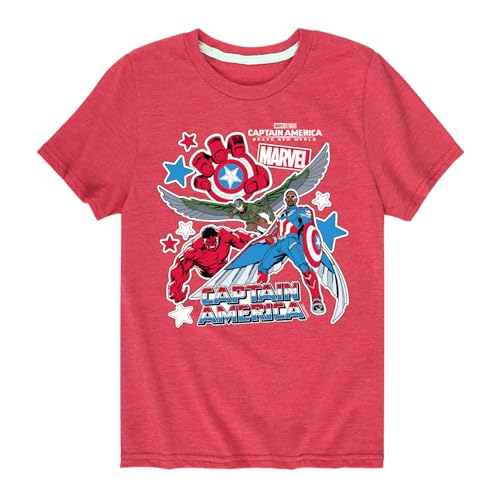 Marvel Captain America: Brave New World - Sticker Style - Toddler and Youth Short Sleeve Graphic T-Shirt