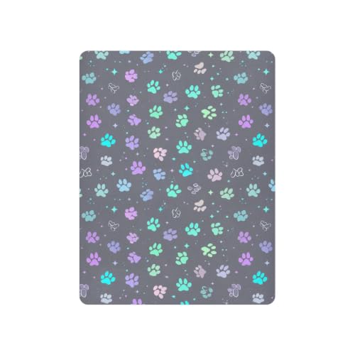 Image of Crib Sheet Breathable Soft Crib Mattress Sheet for Baby Toddler Boys Girls Fitted Pack n Play Crib Sheet Fit Standard Crib Mattress 39 x 27 Inch Dog Cat Paw Print Grey