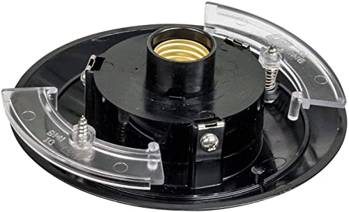 Kastlite Lamp Post Globe Combo Lighting Fixture | 16" White Acrylic Lens With Black Fitter Wing Clips | Fits 3" Diameter Posts (Not Included) | Comes With With 5000K Led Bulb #TOP3