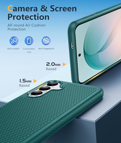 Image of FNTCASE for Samsung Galaxy S26 Plus Case: Military Grade Drop Protection, 14ft Drop Tested, Screen Protector Included, Anti-Slip Anti-Fingerprint Dual Layer Shockproof Phone Case Cover (Green)
