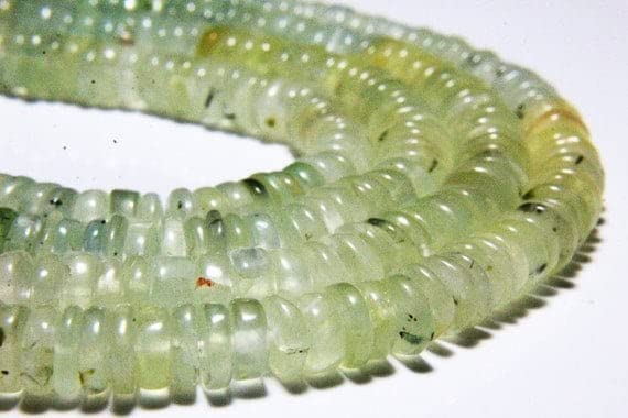 Prehnite naturelle en perles heishi de 6-7mm pour création de bijoux artisanaux et colliers