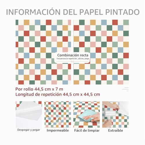Papel pintado autoadhesivo impermeable y lavable ReWallpaper vinilo protector para cocina 8