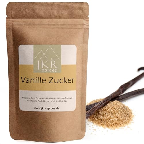 JKR Spices echter Bourbon Vanille Zucker 200g | Vanillezucker CO neutral verpackt | Rohrzucker und Madagaskar Bourbon Vanille gemahlen | Kei Vanille aroma | 100% Natürliche Zutaten