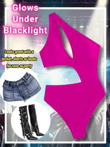 Sexy Womens One Piece Swimsuit, Cut Out One Shoulder Tummy Control Bathing Suit, Cheeky Monokini Vacation Pool Party4