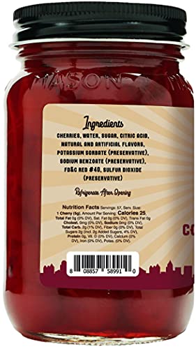 Barrel Roll Bar Essentials Cocktail Cherries - Premium Maraschino Cherry Garnish for Cocktails, Alcoholic Drinks, Cheese Plates & Ice Cream Toppings - Slow-Cooked, USA Grown & Made - Large 16 Ounces