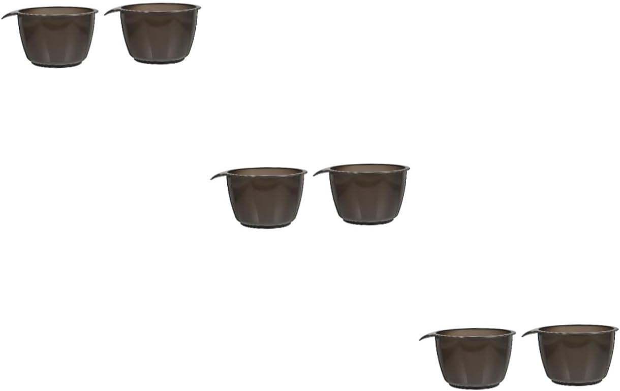 FRCOLOR 6pcs Plastic Hair Mixing Bowl Tint Bowls for Home Salon Use Multi-functional Dying Tool Handle for Easy Mixing and Storage for Hair Treatments and Projects