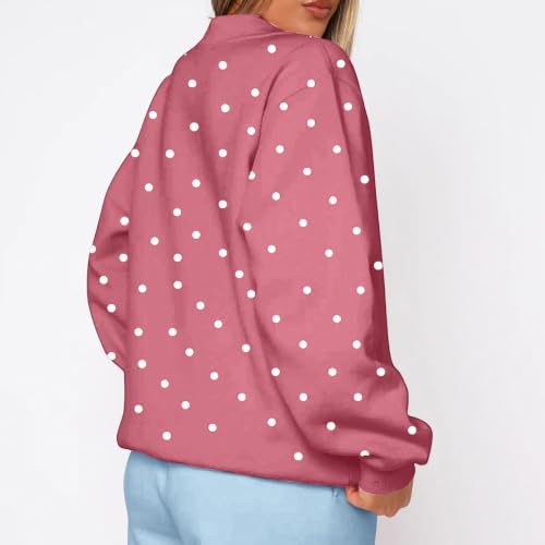 Oversized Crew Neck Sweatshirts Women Long Sleeve Fleece Comfort Tops 2026 - image 5