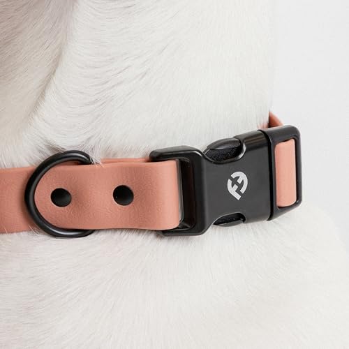 Fei & Eve PVC Dog Collar - Waterproof | 450LB Escape-Proof | Odor-Resistant | Fur-Safe | Adjustable Fit | Medium (Blush) by Fei and Eve - Image 5