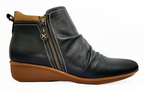 Revere Plymouth Women's Wedge Ankle Booties – Premium Leather with Contoured Arch Support and Customizable Orthotic-Friendly Design4