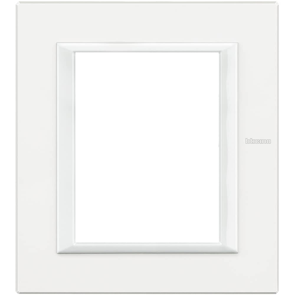 Plaque rectangulaire Axolute BTicino HA4826HD aluminium blanc 3+3 mod