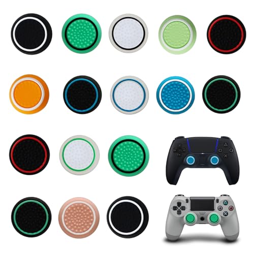 RHQFDM 24 unidades PS5 Controller Sticks tapas compatibles con PS5, PS4, Xbox One, Xbox 360, Switch Pro, Series X/S, silicona, multicolor