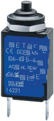E-T-A Circuit Protection and Control 106-M2-P10-4A, Circuit Breaker; Therm; Push; Cur-Rtg 4A; Panel; 1 Pole; Vol-Rtg 240/48Vac/Vdc
