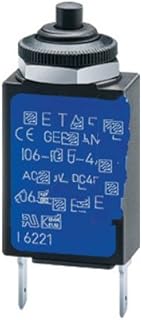 E-T-A Circuit Protection and Control 106-M2-P10-0.7A , Circuit Breaker; Thermal; Push; 1-P; 0.7A; 250VAC/48VDC; Panel Mnt; Blade Term.