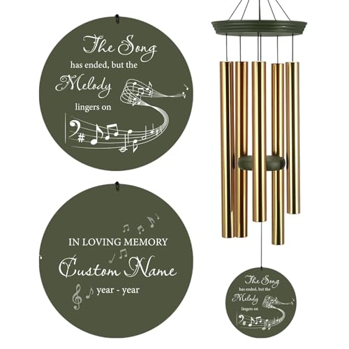 Image of Personalized 30 /36 inch Memorial Wind Chimes for Outside, Sympathy Gifts Wind Chime for Loss of Loved One, Beautiful Decor with Deep Tone, Ideal for Funeral, Remembrance & Bereavement, Produced in Texas
