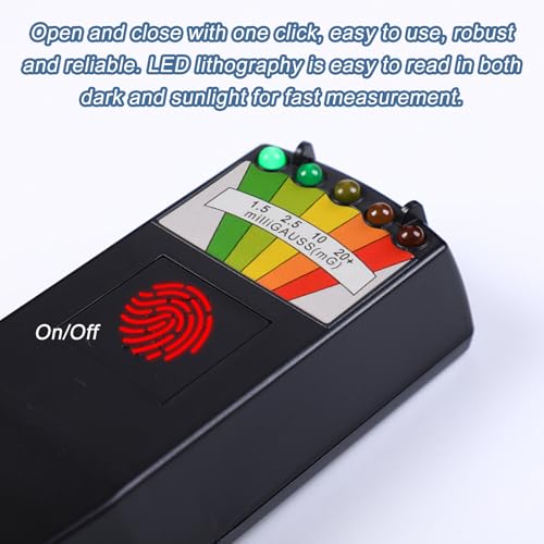 Tragbarer Strahlungsdetektor, K2 EMF Messgerät, Handheld Strahlungsmessgerät Electromagnetic Geräte, Emf Meter Magnetfelddetektor, für Elektromagnetische Felder (Schwarz)