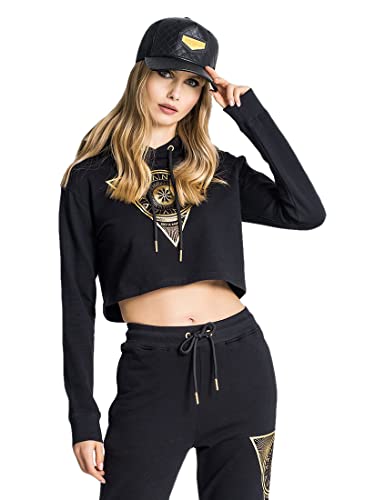 Gianni Kavanagh Black Zodiac Cropped Hoodie, M Womens