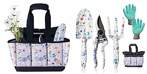 Set de herramientas de jardín WORKPRO con bolsa floral miniatura 1