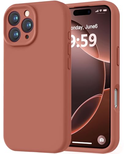 Image of LOVE 3000 Designed for iPhone 16 Pro Case, Premium Silicone with [Soft Anti-Scratch Microfiber Lining] Shockproof Protective Phone Case for Men Women Girls 6.3 inch, Caramel