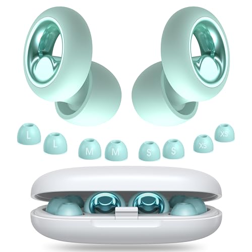 Image of Ear Plugs for Sleeping Noise Reduction, Silicone Earplugs with 8 Ear Tips, Soft Reusable Hearing Protection for Sleep, Snoring, Side Sleepers, Travel, Work, Study & Daily Use (Light Mint)