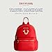 True Religion Backpack, Zip pocket, Horseshoe Logo Travel Bag, Red