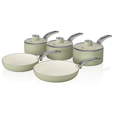 Swan Retro 5 Piece Aluminium Pan Set Cover