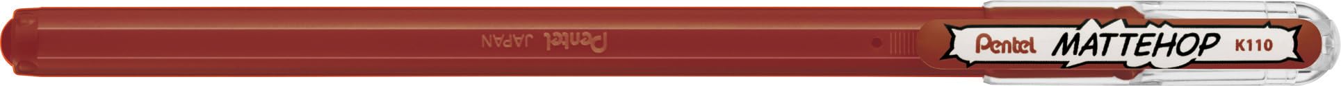 Pentel K110-V Mattehop Gel Ink Rollerball, 1.0mm Tip, Brown ink (Single Pen)