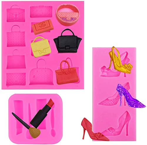 Chistepper 3 Pack Handbag Clutch Bags Purses High-heel Shoes Silicone