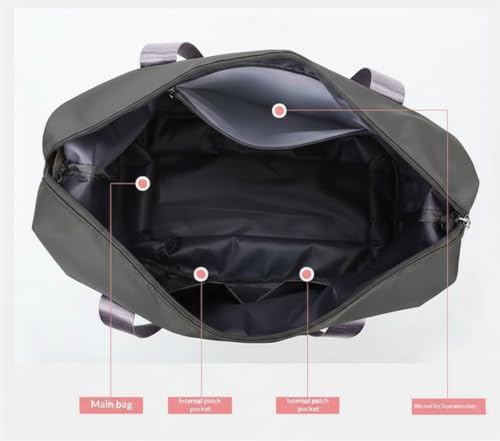 Image of WILDHORN 40 Liters Nylon Expandable Travel Duffle Bag for Men & Women, Waterproof Weekender Luggage Bag, Foldable Gym & Overnight Travel Hand Bag with Wet & Dry Compartment (Dark Grey)