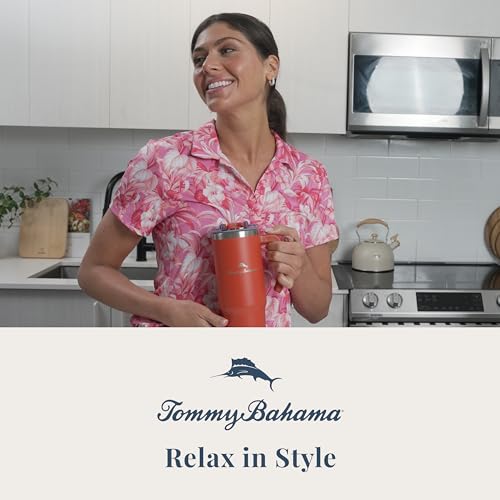Image of Tommy Bahama 30oz Vacuum Insulated Water Bottle, Straw, Black