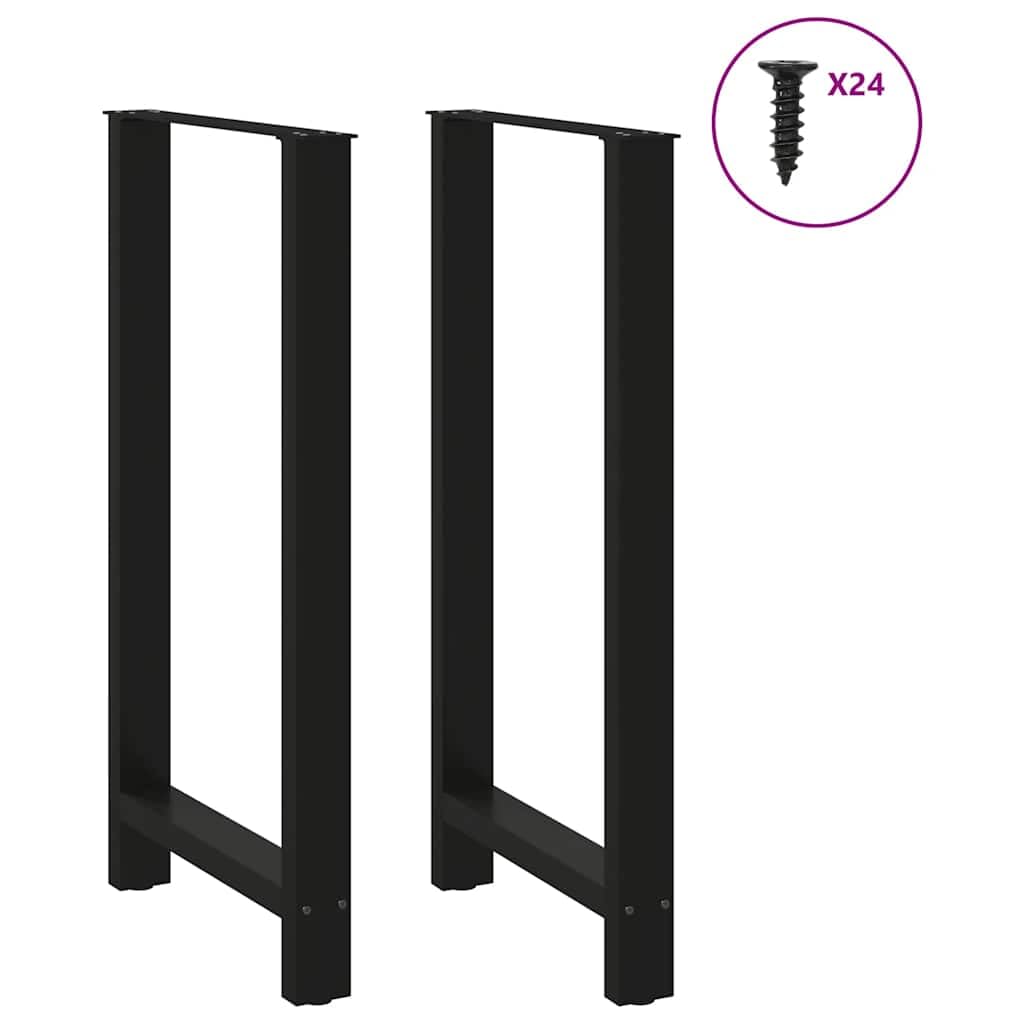 Nogi do stołu barowego, czarne, 2 sztuki, 60 x (110-111) cm, stal z regulowanymi nóżkami poziomującymi zapewniają stabilny montaż na stole i łatwą instalację na indywidualnych blatach