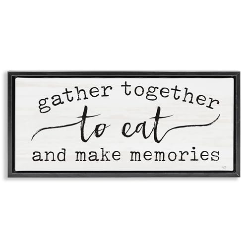 'Gather Together Eat & Memories'| Floating Frame Canvas Art