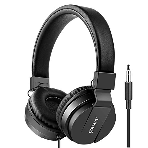 gorsun Kids Headphones, Lightweight Stereo Wired Toddler Headphones，Adjustable Headband Children's Headset for Smartphones Computer Pad Earphones(Black) by gorsun - Used condition - US$11.05
