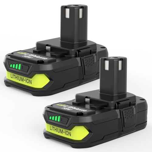 Image of 2 Pack 3600mAh P102 P108 Lithium Replacement for Ryobi 18V Battery(Green)