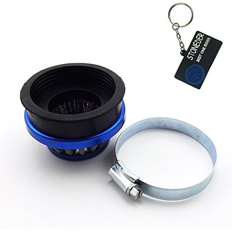 STONEDER 60mm Blue Performance Air Filter Cleaner For 50cc 60cc 80cc Gas Motorized Bicycle 47cc 49cc Pocket Bike Mini Moto ATV Minimoto Cover