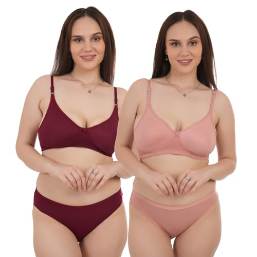 Image of Unitrust Premium Lingerie Set with Full Coverage Non-Padded Bra and Hipster Panty Set