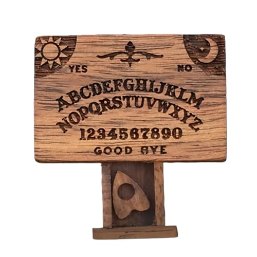 Tabla de Ouija en miniatura – Tabla de espíritu portátil, tablas de madera Ouija | Tableros de espíritu en miniatura con cajón, tablero de madera para familiares, amigos, decoración del hogar y