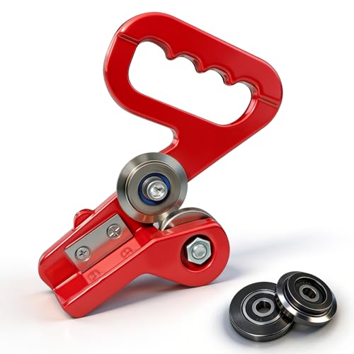 Manual Sheet Metal Cutter with Replaceable Cr12 Wheels, Handheld Rolling Disc Cutter for Color...