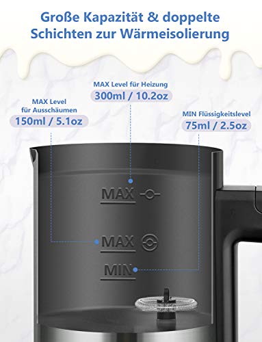YISSVIC Melkopschuimer 300 ml elektrische automatische melkopschuimer opschuimer voor warme en koude melk basisstation… - Image 6